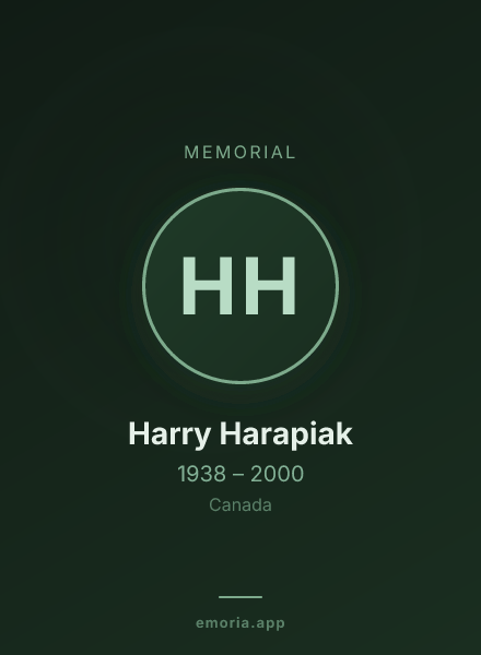 Memorial portrait of Harry Harapiak