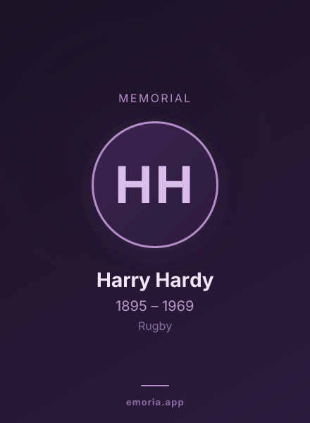 Memorial portrait of Harry Hardy