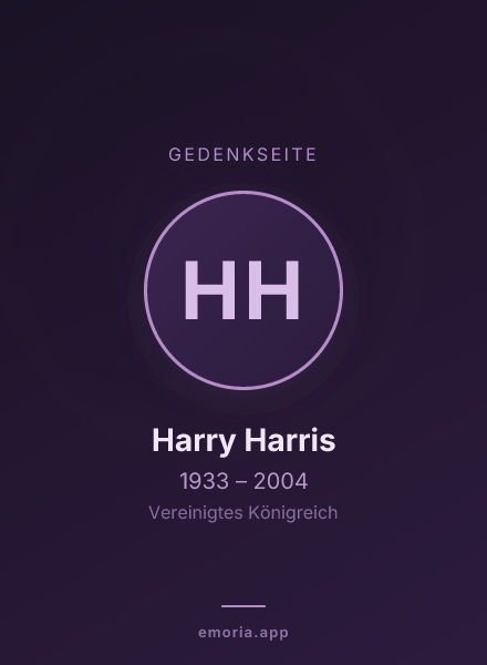 Gedenkportrait von Harry Harris