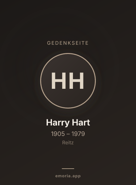 Gedenkportrait von Harry Hart