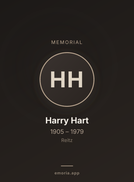 Memorial portrait of Harry Hart