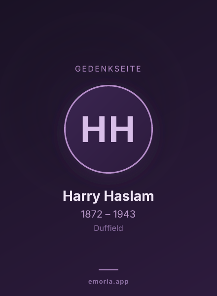 Gedenkportrait von Harry Haslam