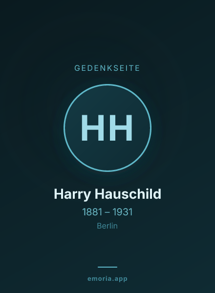 Gedenkportrait von Harry Hauschild
