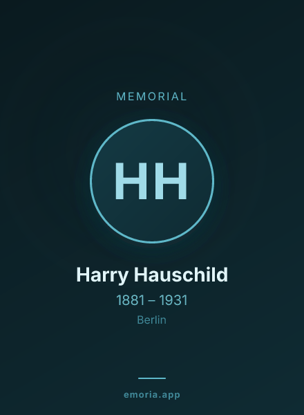 Memorial portrait of Harry Hauschild