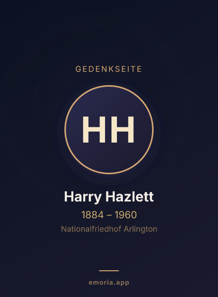 Gedenkportrait von Harry Hazlett