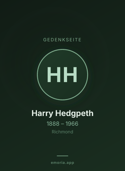 Gedenkportrait von Harry Hedgpeth