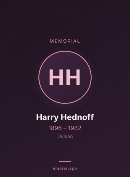 Memorial portrait of Harry Hednoff