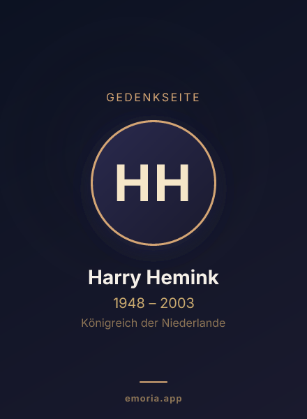 Gedenkportrait von Harry Hemink