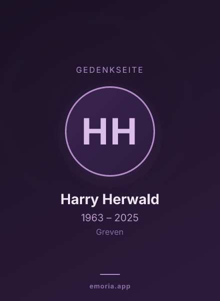 Gedenkportrait von Harry Herwald