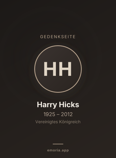 Gedenkportrait von Harry Hicks