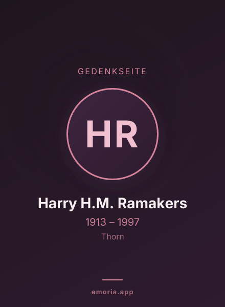 Gedenkportrait von Harry H.M. Ramakers