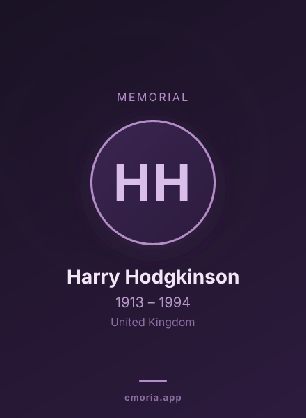 Memorial portrait of Harry Hodgkinson
