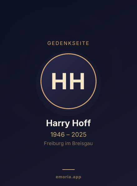 Gedenkportrait von Harry Hoff