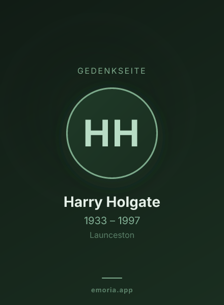 Gedenkportrait von Harry Holgate