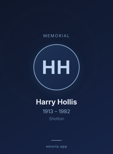 Memorial portrait of Harry Hollis