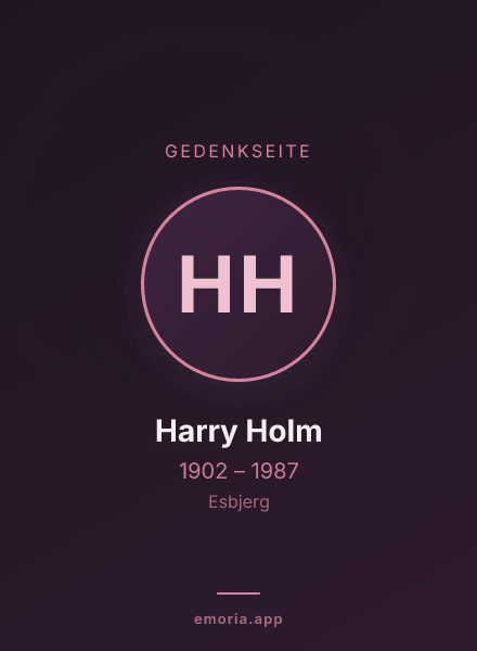 Gedenkportrait von Harry Holm