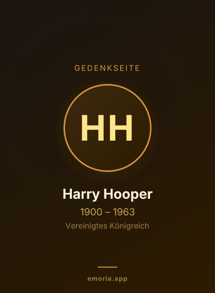 Gedenkportrait von Harry Hooper