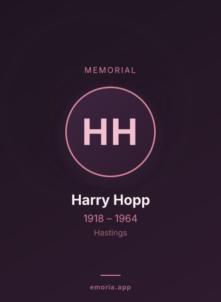 Memorial portrait of Harry Hopp