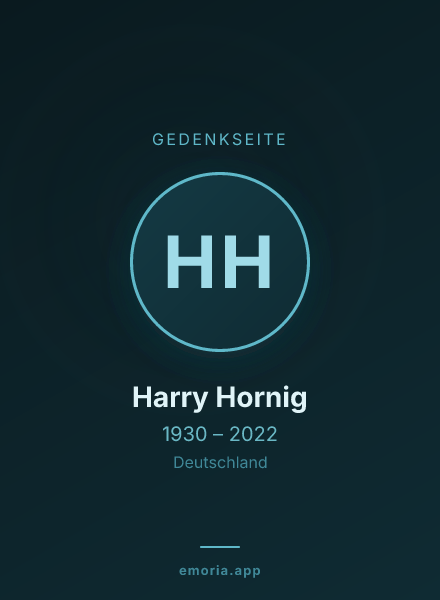 Gedenkportrait von Harry Hornig
