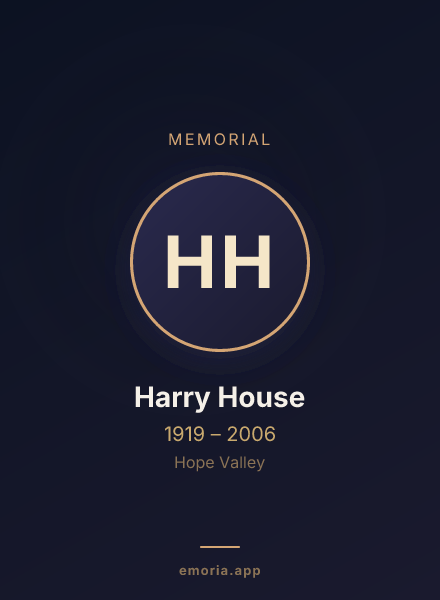 Memorial portrait of Harry House