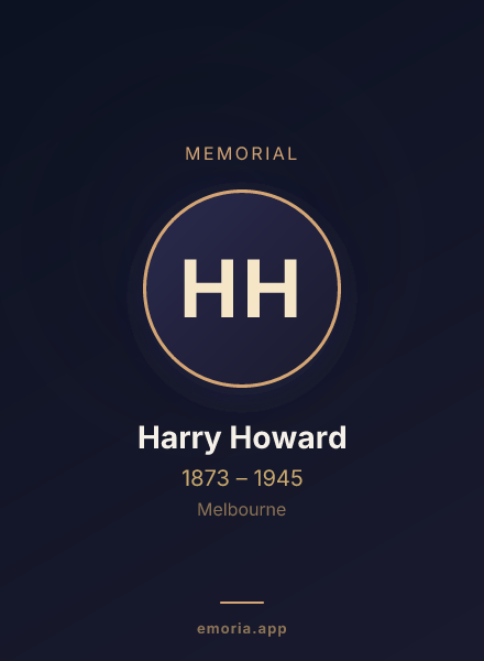 Memorial portrait of Harry Howard