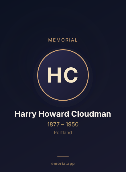 Memorial portrait of Harry Howard Cloudman