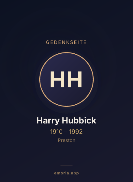 Gedenkportrait von Harry Hubbick