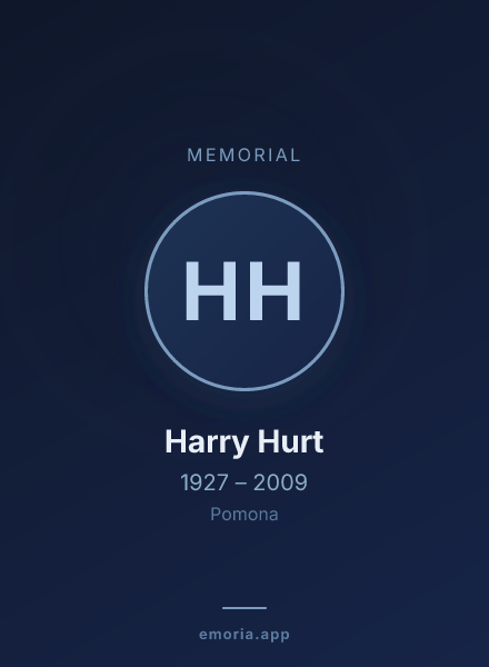 Memorial portrait of Harry Hurt