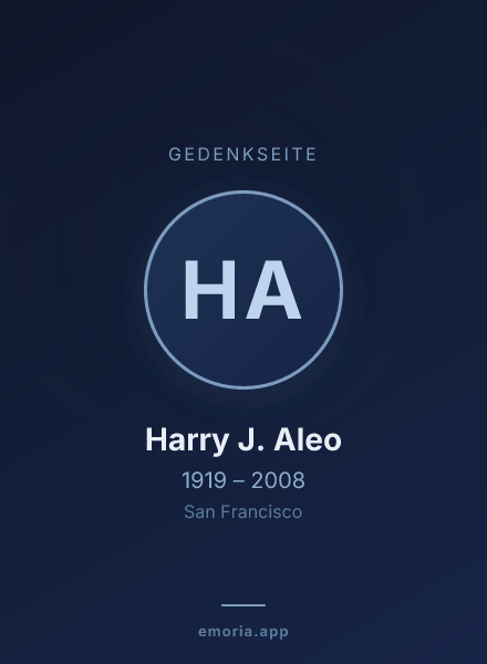 Gedenkportrait von Harry J. Aleo