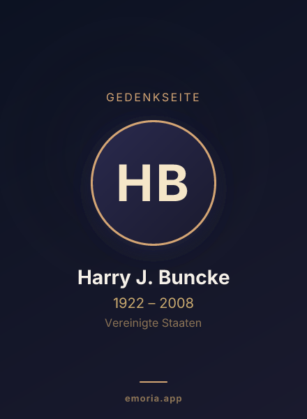 Gedenkportrait von Harry J. Buncke