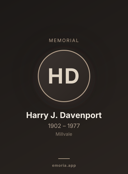 Memorial portrait of Harry J. Davenport
