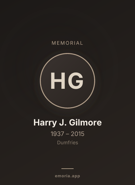 Memorial portrait of Harry J. Gilmore
