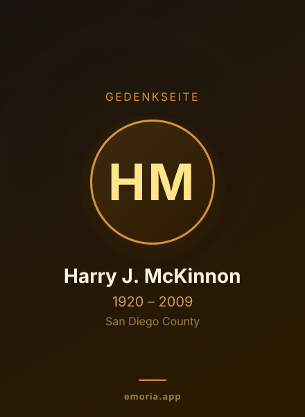 Gedenkportrait von Harry J. McKinnon