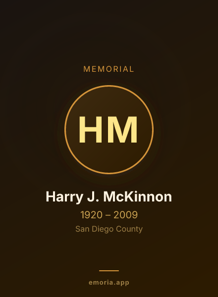 Memorial portrait of Harry J. McKinnon