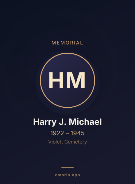 Memorial portrait of Harry J. Michael