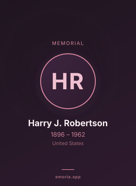 Memorial portrait of Harry J. Robertson