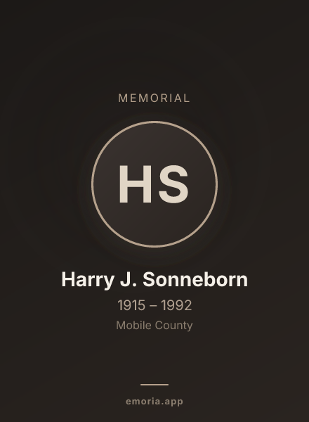 Memorial portrait of Harry J. Sonneborn