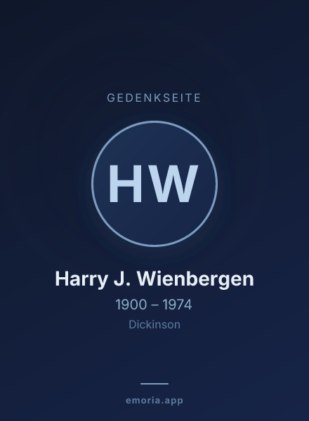 Gedenkportrait von Harry J. Wienbergen