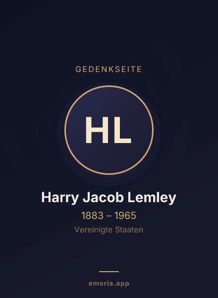 Gedenkportrait von Harry Jacob Lemley