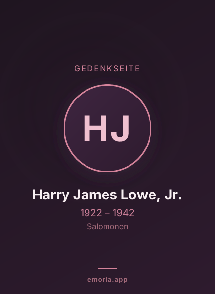 Gedenkportrait von Harry James Lowe, Jr.