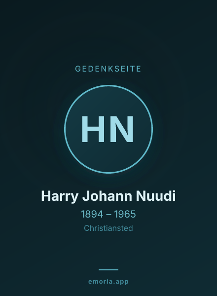 Gedenkportrait von Harry Johann Nuudi