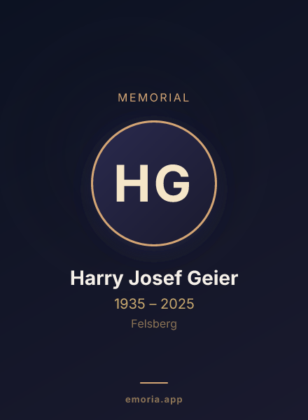 Memorial portrait of Harry Josef Geier