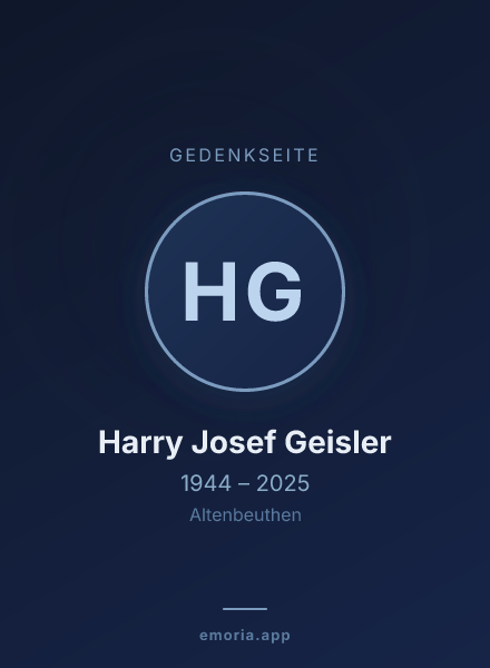 Gedenkportrait von Harry Josef Geisler