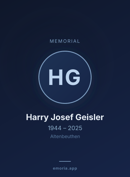 Memorial portrait of Harry Josef Geisler