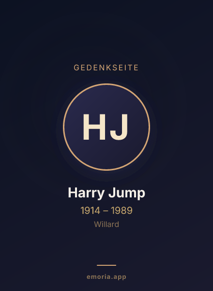 Gedenkportrait von Harry Jump