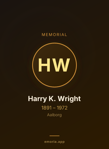 Memorial portrait of Harry K. Wright