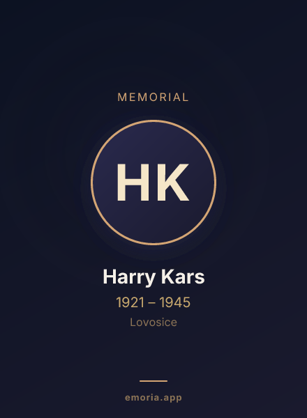 Memorial portrait of Harry Kars