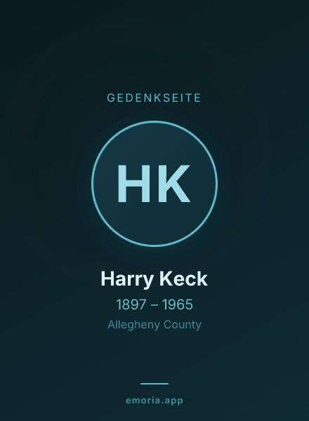 Gedenkportrait von Harry Keck