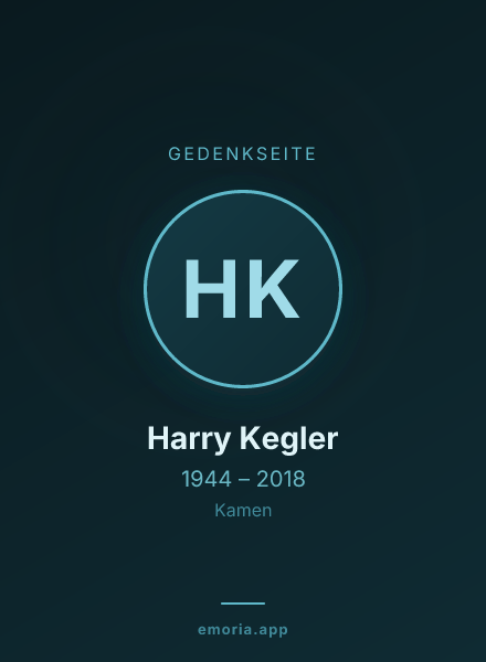Gedenkportrait von Harry Kegler