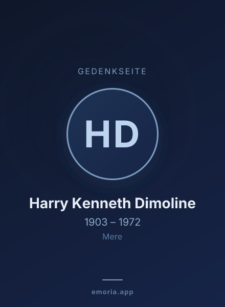 Gedenkportrait von Harry Kenneth Dimoline